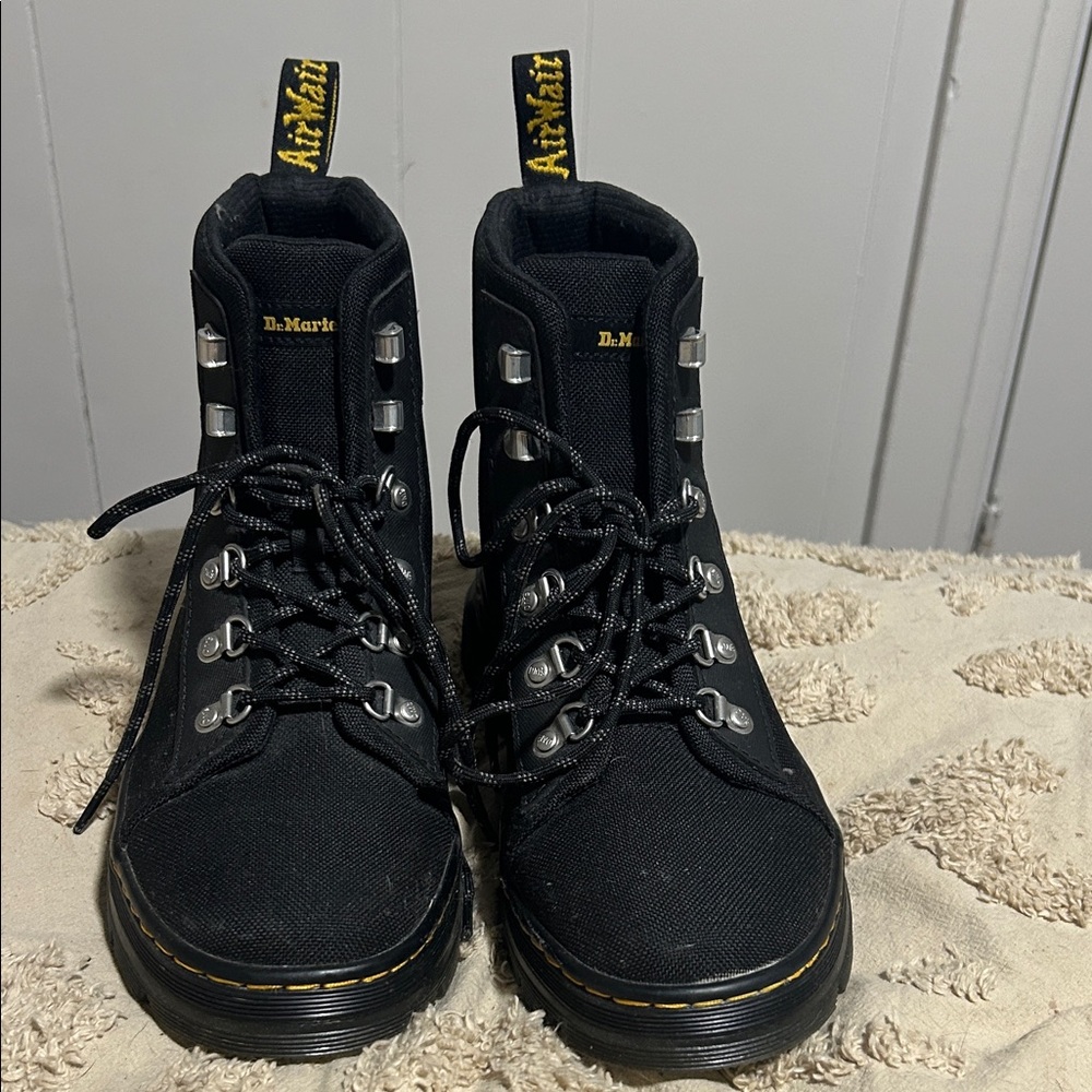Dr. Martens Black Canvas Lace-Up Boots